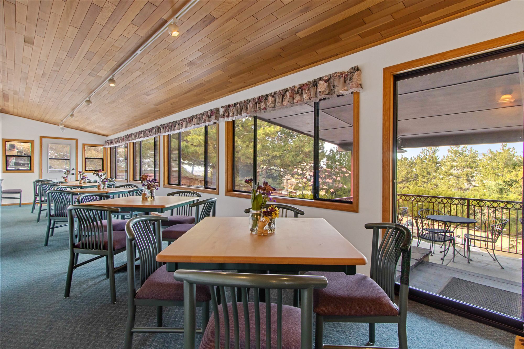 Dining porch overlooking the valley